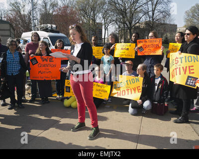 NYC Opt-Out rally in Prospect Park a Brooklyn, NY, 21 aprile 2015. Foto Stock