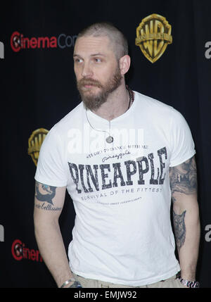 Las Vegas, Nevada, USA. Xxi Aprile, 2015. Attore Tom Hardy assiste la Warner Bros 2015 CinemaCon presentazione il 21 aprile 2015 al Caesars Palace Hotel & Casino di Las Vegas, Nevada. Credito: Marcel Thomas/ZUMA filo/Alamy Live News Foto Stock