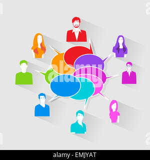Persone Chat di gruppo Social Network icone di comunicazione Foto Stock