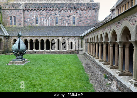 Iona Chiostro abbazia, Scozia Foto Stock