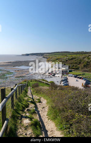 Col Huw Beach, Llantwit Major, Glamorgan Heritage Costa, Vale of Glamorgan, South Wales, Regno Unito. Foto Stock