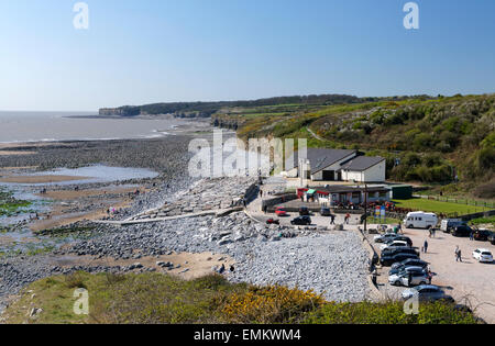 Col Huw Beach, Llantwit Major, Glamorgan Heritage Costa, Vale of Glamorgan, South Wales, Regno Unito. Foto Stock