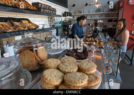 Prodotti da forno e caffè posto in Vancouver Foto Stock