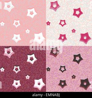 Set di geometrica pattern seamless sfondi Illustrazione Vettoriale