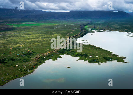 Mid-Atlantic Ridge, Almannagja fessura, Thingvellir National Park, Islanda. Foto Stock