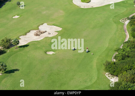 Vista aerea del campo da golf in Punta Cana Repubblica Dominicana. Foto Stock