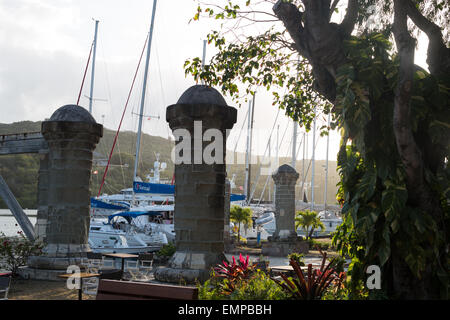 Nelson's Dockyard- patrimonio culturale sito &marina in English Harbour, Antigua. È parte del Parco Nazionale di Nelson's Dockyard. Foto Stock