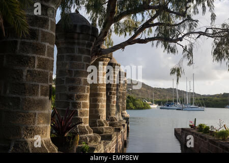 Nelson's Dockyard- patrimonio culturale sito &marina in English Harbour, Antigua. È parte del Parco Nazionale di Nelson's Dockyard. Foto Stock