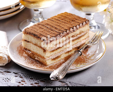 In casa tiramisù, un tradizionale dolce italiano Foto Stock