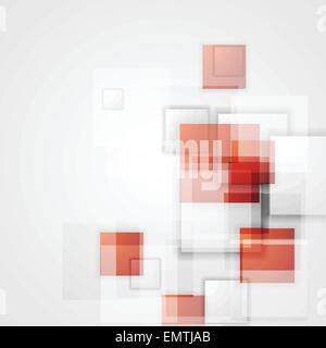 Tech con sfondo rosso piazze. Il design del vettore Illustrazione Vettoriale