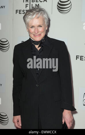 New York, NY - Aprile 22, 2015: Glenn Close assiste Tribeca Film Festival premiere del film di anestesia a BMCC Performing Arts Center Foto Stock