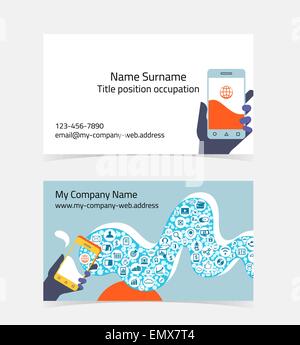 Business card layout. Modificabile del modello di progettazione Illustrazione Vettoriale