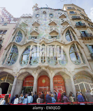 Casa Batlló di Gaudí, Barcellona, in Catalogna, Spagna Foto Stock