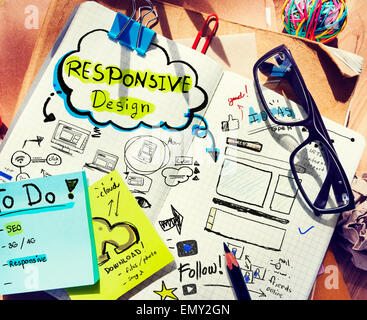 Designer's Desk con sensibile Design Concept Foto Stock