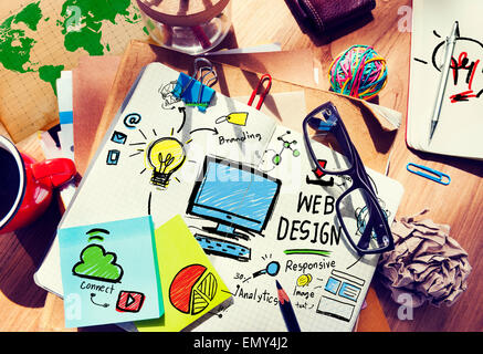 Contenuto digitale creatività Layout grafico Webdesign Pagina Web Concept Foto Stock