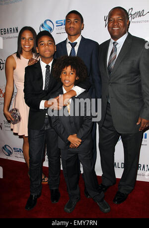 Nona edizione del denim & Diamonds per autismo €"Fundraiser - Arrivi con: Rodney Peete,Ryan Elizabeth Peete,Peete romana,Rodney Peete Jr,James Robinson Peete dove: Westlake Village, California, Stati Uniti quando: 20 Ott 2014 Foto Stock