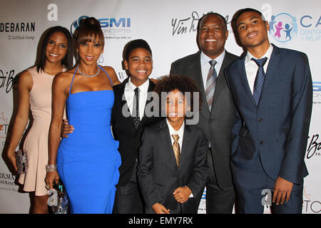 Nona edizione del denim & Diamonds per autismo €"Fundraiser - Arrivi con: Rodney Peete,Ryan Elizabeth Peete,Peete romana,Rodney Peete Jr,James Robinson Peete,Holly Robinson Peete dove: Westlake Village, California, Stati Uniti quando: 20 Ott 2014 Foto Stock