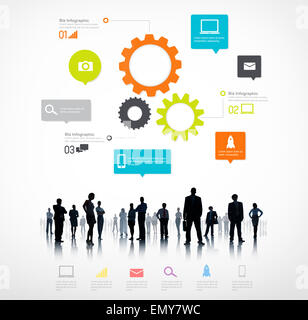 Sagome di gente di affari con una infografica Business Foto Stock