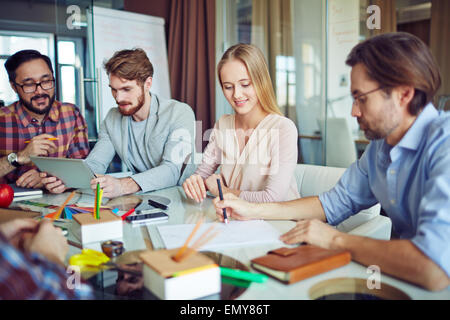 Attività del gruppo di lavoro di pianificazione in Office Foto Stock