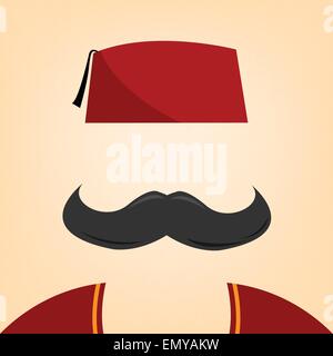 I baffi e Fez Illustrazione Vettoriale