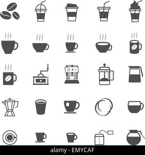 Icone di caffè su sfondo bianco, vettore di stock Illustrazione Vettoriale