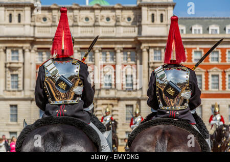 Un ritratto del Blues e Royals Cavalleria domestici la sfilata delle Guardie a Cavallo di Londra Foto Stock