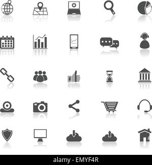 SEO icone con riflettere su sfondo bianco, vettore di stock Illustrazione Vettoriale