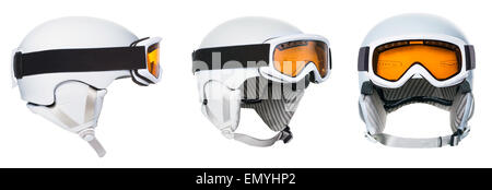 Serie di caschi di snowboard Foto Stock