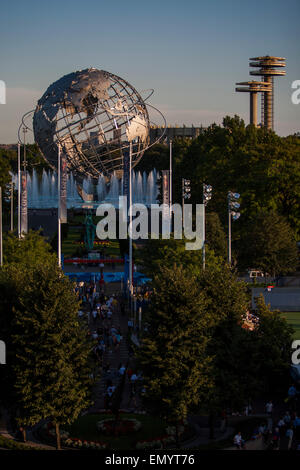 L'Unisfera situato in Flushing Meadows - Corona Park, QUEENS, NY, STATI UNITI D'AMERICA 2009 Foto Stock