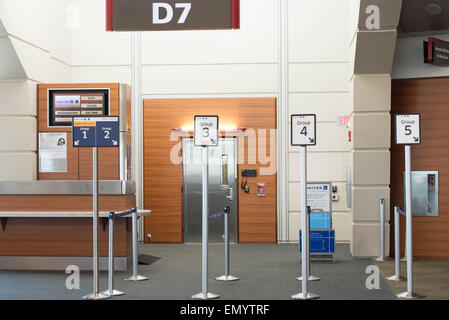 MSY, Aeroporto Internazionale Louis Armstrong di New Orleans, New Orleans, LA, Stati Uniti d'America - 15 Ottobre 2015: porta di imbarco Foto Stock