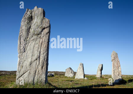 Pietre permanente a Callanish, isola di Lewis, Scozia Foto Stock