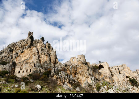 St Hilarion Castello, vicino (Girne Kyrenia), la parte settentrionale di Cipro Foto Stock