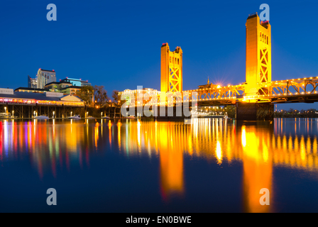 Sacramento in California di notte Foto Stock