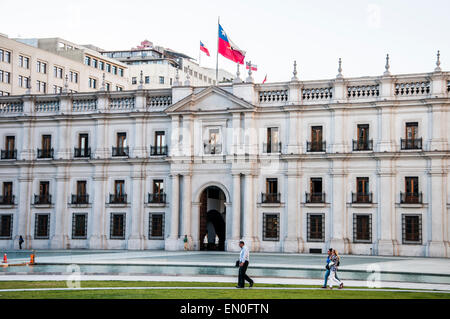 Palacio de la Moneda, Santiago de Cile Foto Stock