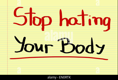 Smettere di odiare il vostro concetto di corpo Foto Stock