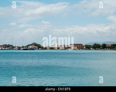 Zante città vista generale attraverso il mare Foto Stock