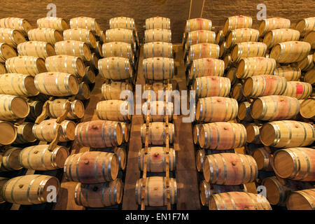 Botti da vino del Groot Constantia wine estate in Città del Capo Sud Africa. Foto Stock