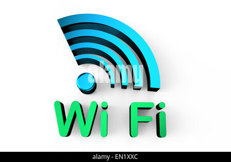 Wi-fi simbolo isolato su sfondo bianco Foto Stock