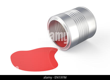 Schizzi di vernice rossa isolato su sfondo bianco Foto Stock
