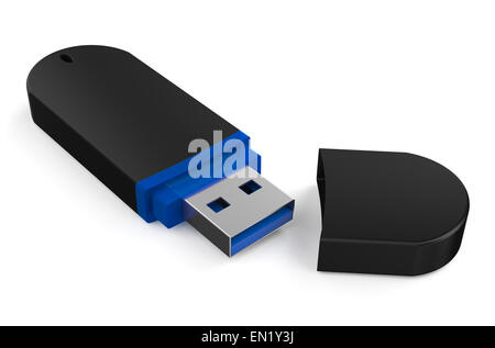 Nuova unità flash USB ss 3.0 isolati su sfondo bianco Foto Stock