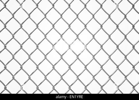 Recinzione cablata pattern su sfondo bianco, tessitura Foto Stock