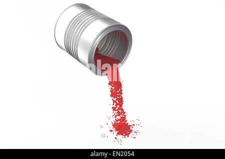Schizzi di vernice rossa isolato su sfondo bianco Foto Stock