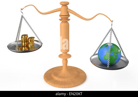 Ambiente o denaro concetto concetto isolato su sfondo bianco Foto Stock