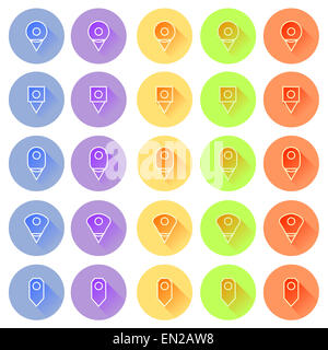 Posizione simbolo di marcatore. Foto Stock