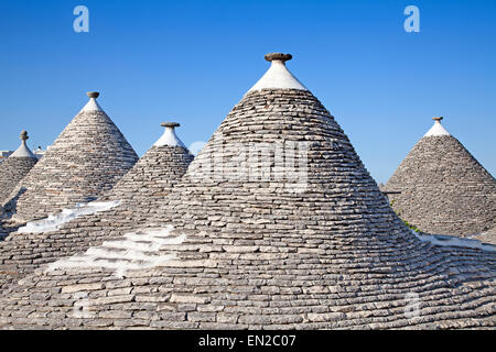 Il tradizionale 'Trulli' case della regione Puglia Foto Stock