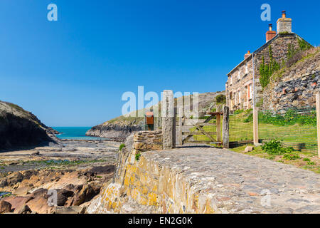 Il Rocky foreshore porto Quin vicino a Port Isaac Cornwall Inghilterra UK Europa Foto Stock