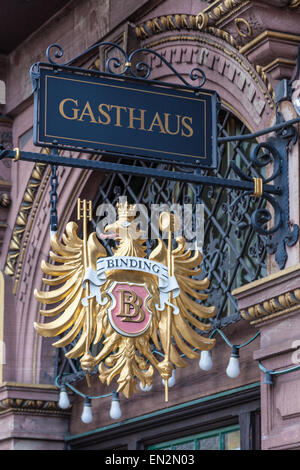 Gasthaus - tedesco guesthouse nel centro storico di Francoforte, Germania Foto Stock