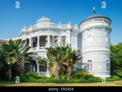 Portoghese architettura coloniale vecchia magione a Macao Cina Foto Stock