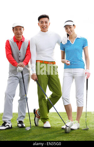 I giocatori sono in piedi sull'erba Foto Stock