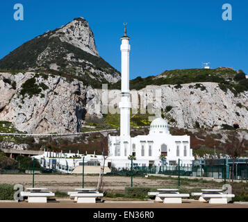 La moschea di custode delle due Sante Moschee, Europa Point, Gibilterra, Europa meridionale Foto Stock